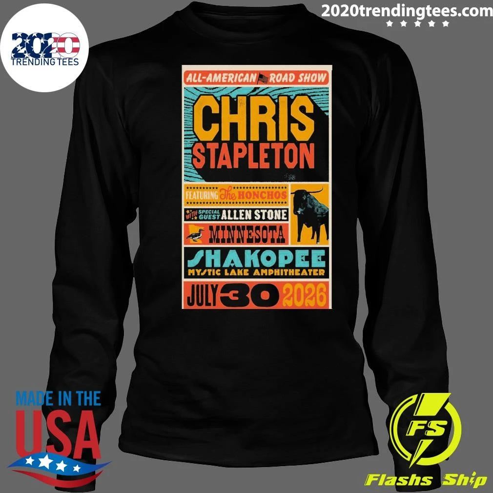 Chris Stapleton Jul 30 2026 Mystic Lake Amphitheater In Shakopee Shirt