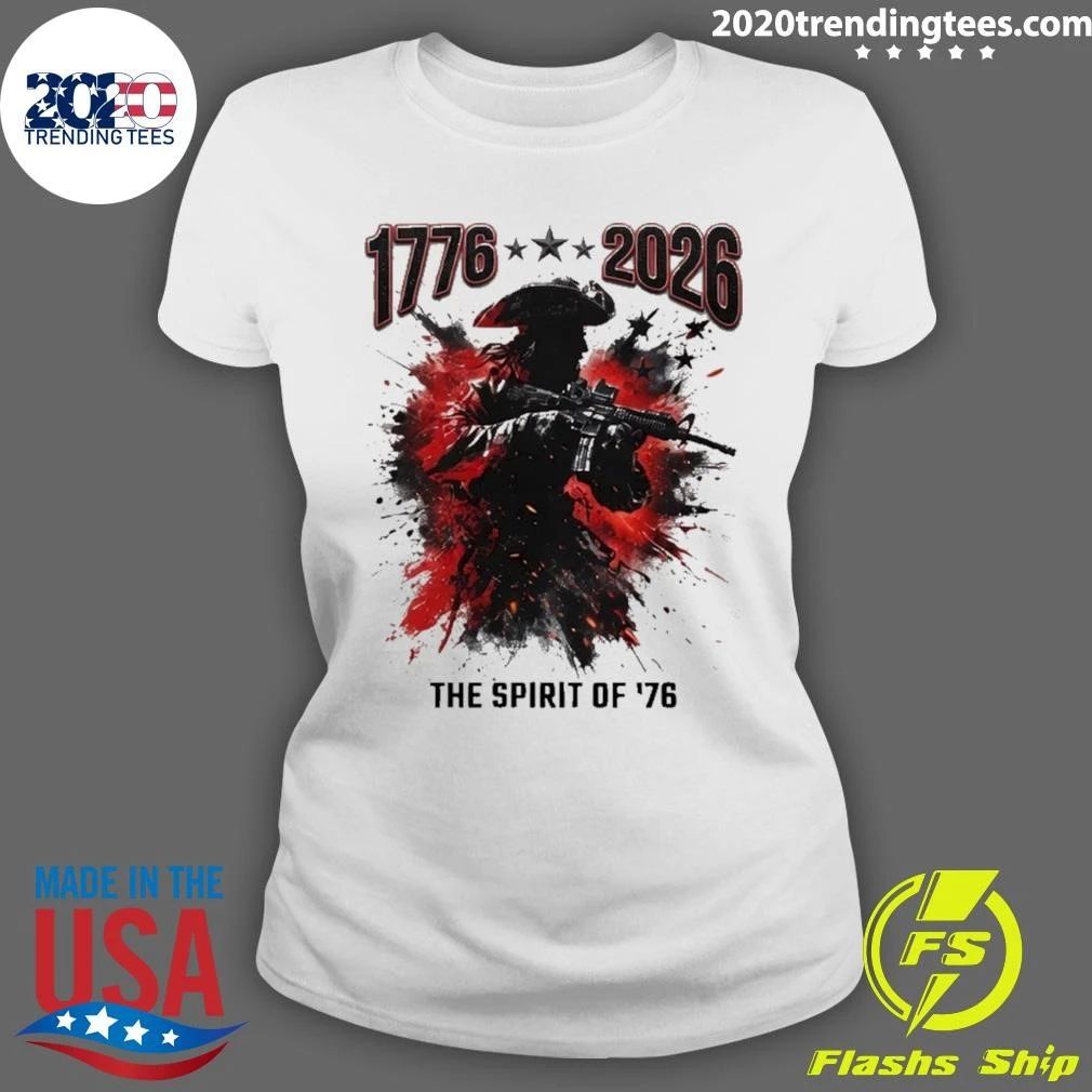 1776-2026 Patriotic Spirit of 76 USA Flag Vintage Shirt
