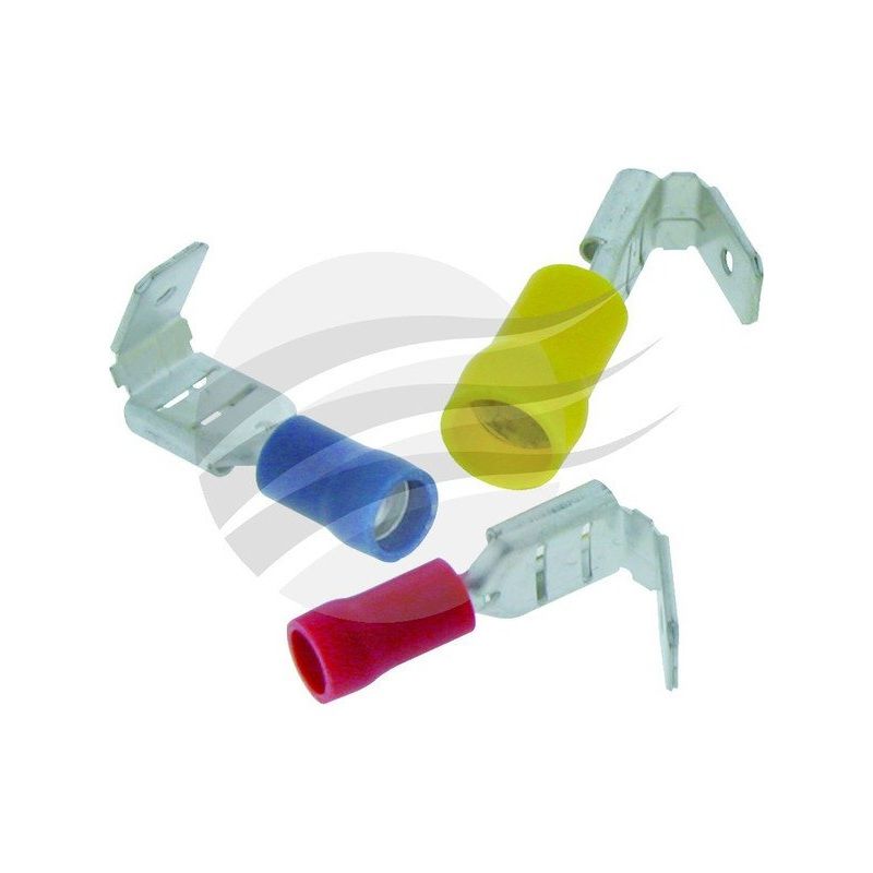 Jaylec Pack 100 Piggy Back Terminal 6.3mm Insul Pvc Copper Sleeve Double TE4716