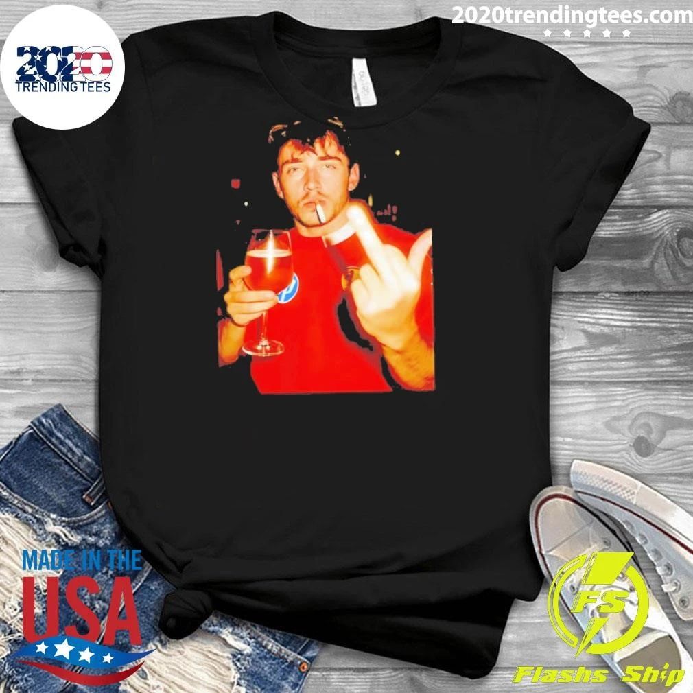 Charles Leclerc Racing Middle Finger Smoking And Beer Shirt