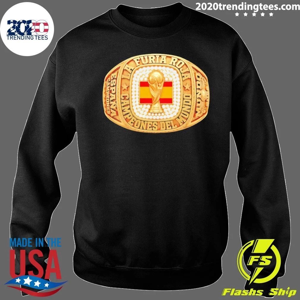 Spain Soccer Champions Ring La Furia Roja Campeones Del Mundo World Cup Championship Shirt