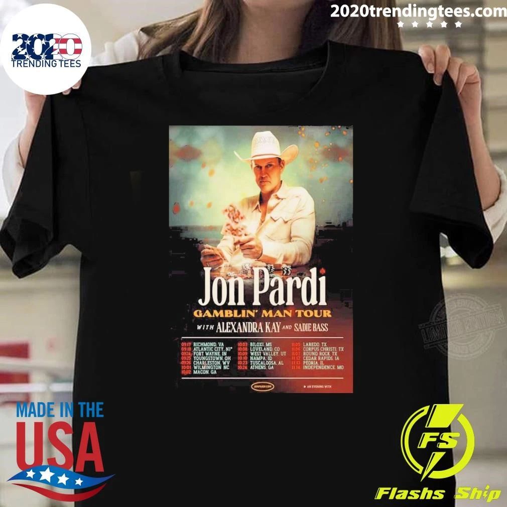 Jon Pardi Gamblin Man Tour 2026 Schedule Poster Shirt