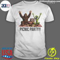 Bigfoot and Alien Picnic Party Shirt