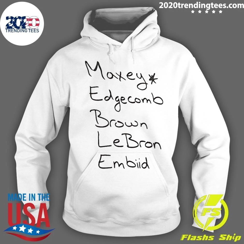 NBA 2026 Philadelphia 76ers Maxey Edgecomb Brown Lebron Embiid Shirt