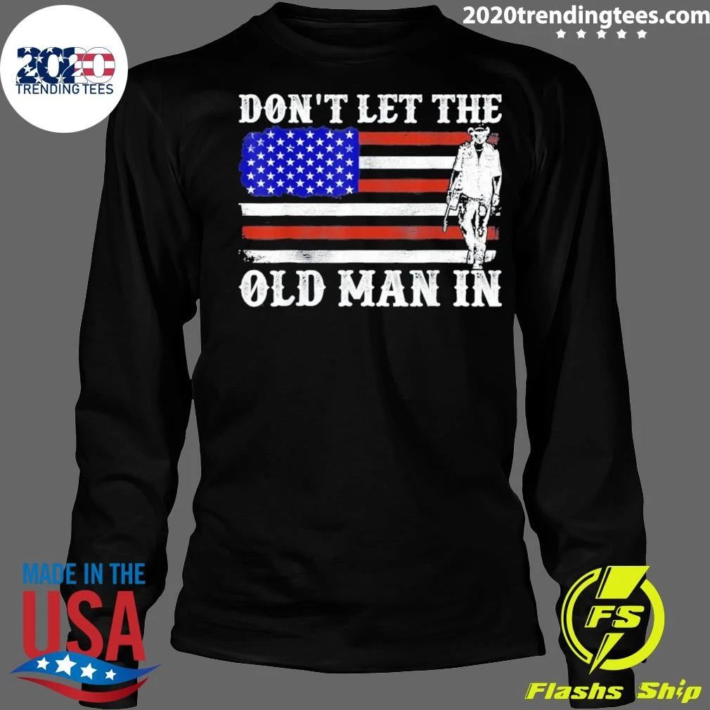Don’t Let The Old Man In American Flag Cowboy Vintage Tee Shirt