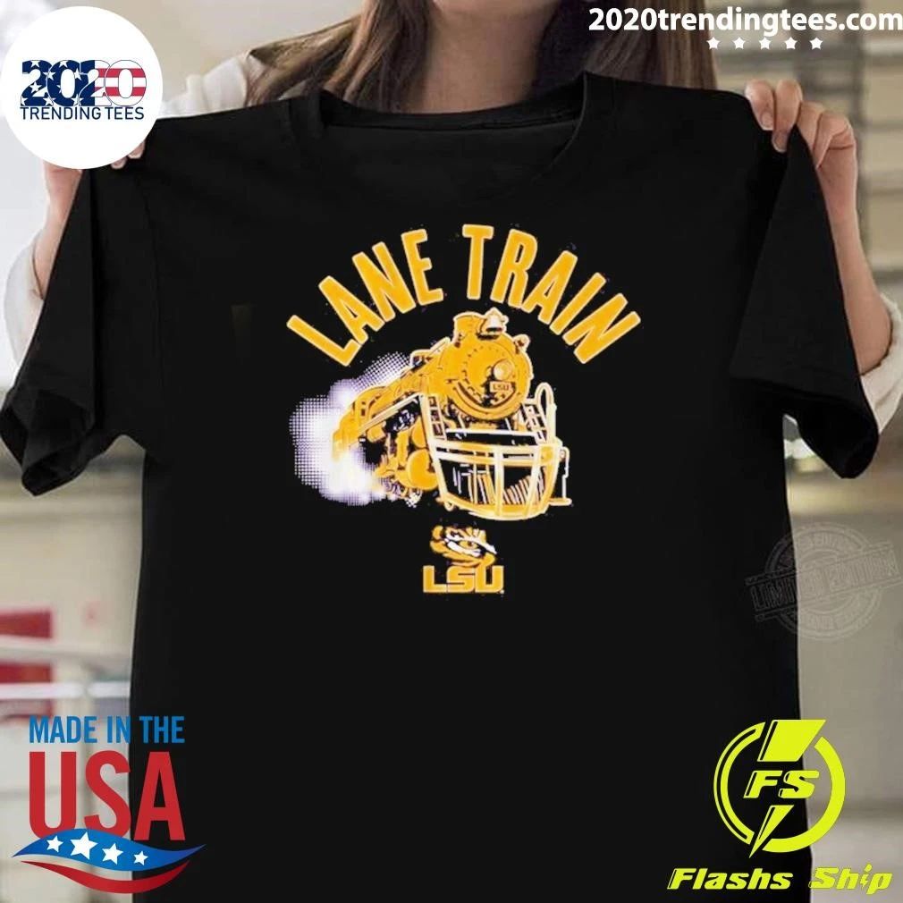 LSU Football Lane Train Text Shirt