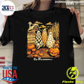 Ghosts Trio Tis The Season Pumpkin Spooky Autumn Halloween Shirt
