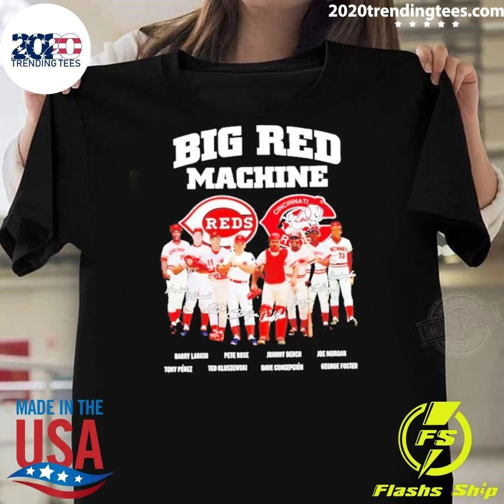 Big Red Machine Cincinnati Reds Legends Pose Signatures Tee Shirt