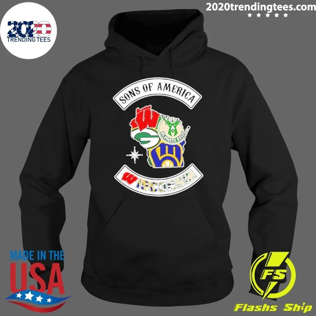 Sons Of America Wisconsin Sports Team Map Shirt