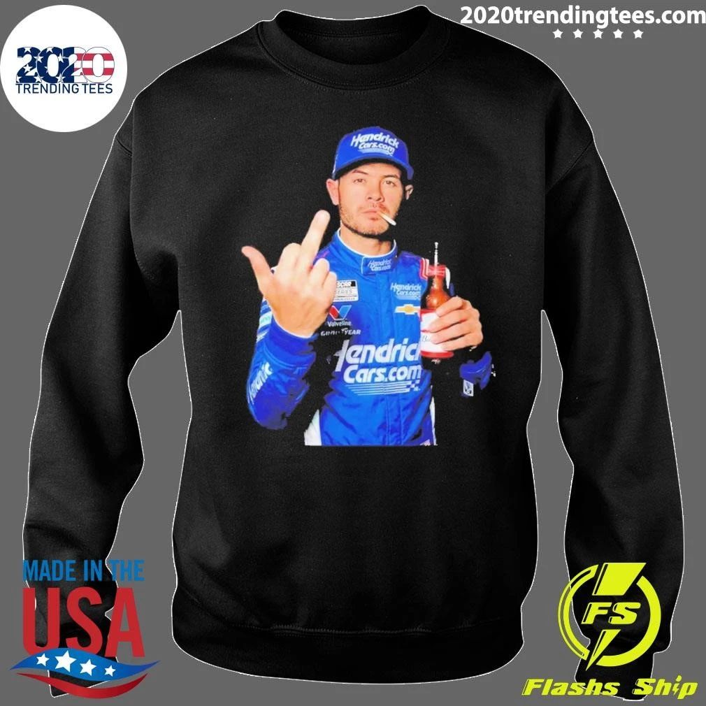 Kyle Larson Middle Finger Smoke Beer Shirt