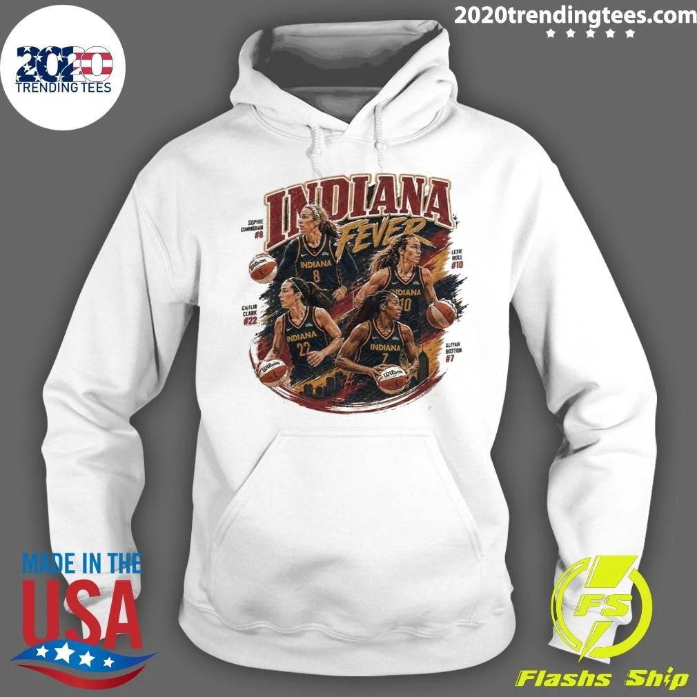 Indiana Fever Basketball Caitlin Clark Sophie Cunningham Lexie Hull Aliyah Boston Tee Shirt