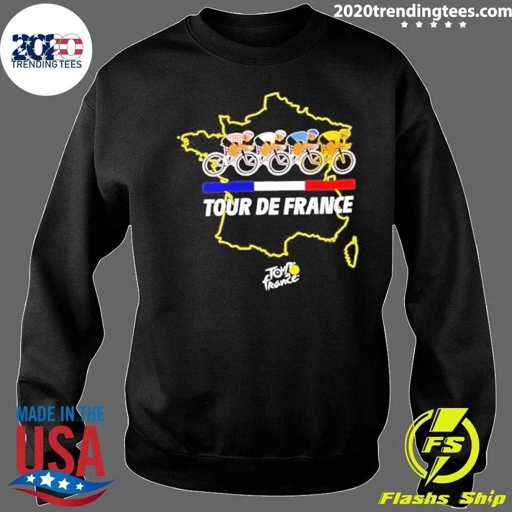Tour De France Map With Cyclists Cycling Shirt