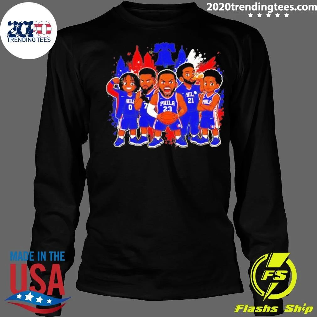 James Philadelphia 76ers Player Skyline Cartoon Shirt