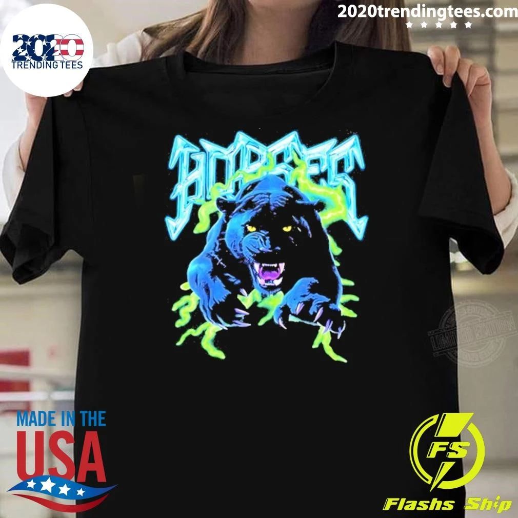 Horses Panther Lightning Metal Band Graphic Shirt